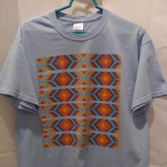 Gildan Men Short Sleeve T-shirt Color Blue Size L With Multicolor Design… - Picture 5 of 6
